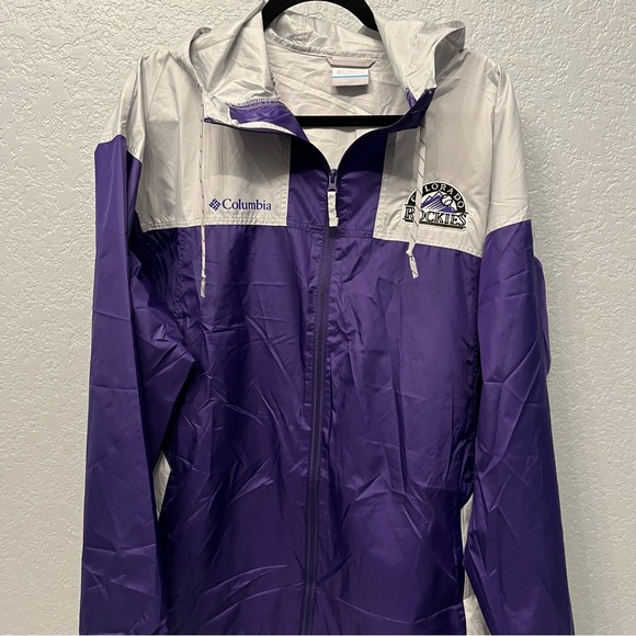 NWT Men's Colorado Rockies Columbia Omni-Shade Flash Challenger Windbreaker L - Picture 1 of 16